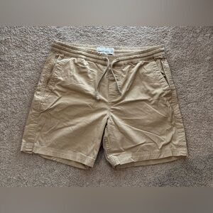 Paper Denim Cloth Men's Khaki Shorts Size Large Cargo Pockets Drawstring Waist L